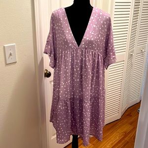 Peach Love California smocked polka dot dress